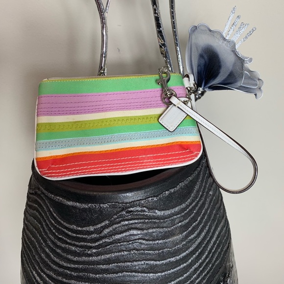 Coach Handbags - Coach Colorful Striped Wristlet